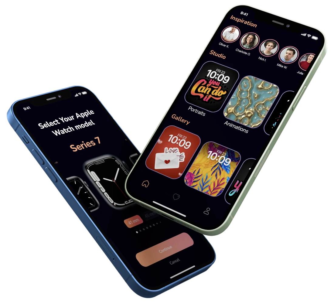 iPhones with "BetterWatch" app interface
